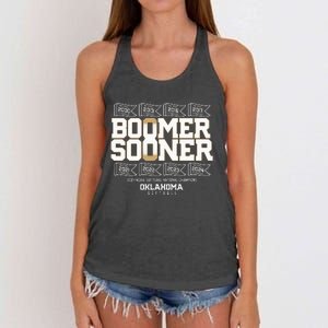 Oklahoma Softball Boomer Sooner 8time Champs Women's Knotted Racerback Tank