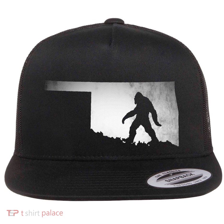 Oklahoma Sasquatch Bigfoot Flat Bill Trucker Hat