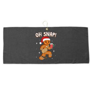 Oh Snap! Bougie Gingerbread Man Cookie Funny Christmas Large Microfiber Waffle Golf Towel