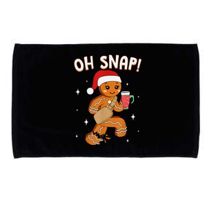 Oh Snap! Bougie Gingerbread Man Cookie Funny Christmas Microfiber Hand Towel