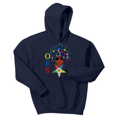 OES Sister Butterfly Afro Hair The Eastern Star Mother's Day Kids Hoodie