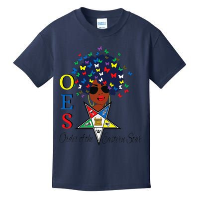 OES Sister Butterfly Afro Hair The Eastern Star Mother's Day Kids T-Shirt