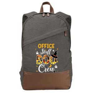 Office Staff Boo Crew Funny Halloween Matching Costume Cotton Canvas Backpack