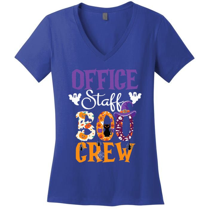 O.ffice Staff Boo Crew Matching Autumn Halloween Costume Women's V-Neck T-Shirt