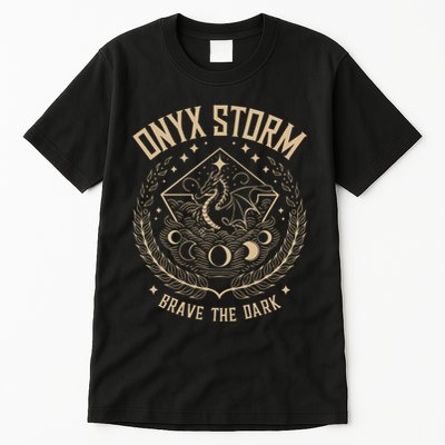 Onyx Storm Brave The Dark Fourth Wingg Basgiath War Collegee Tall T-Shirt