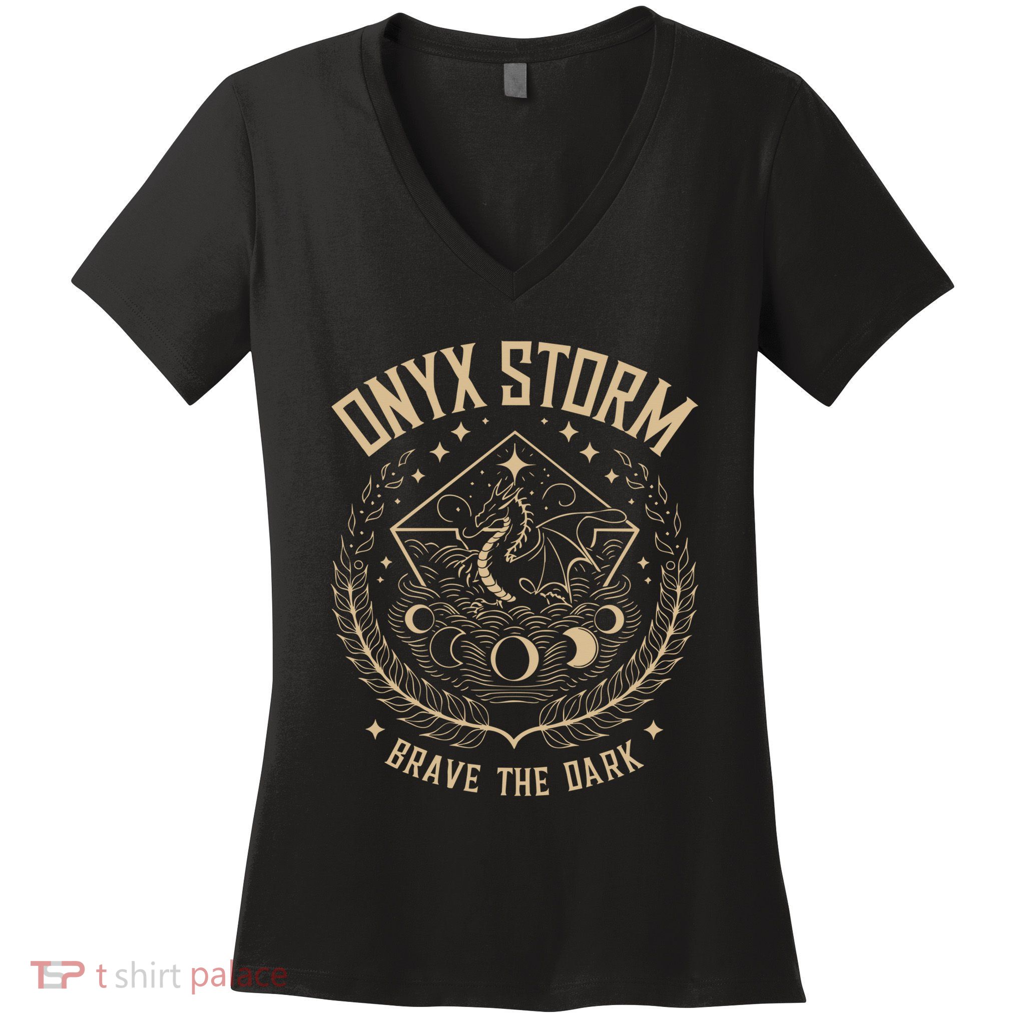 Onyx Storm Brave The Dark Fourth Wingg Basgiath War Collegee Women's V-Neck T-Shirt