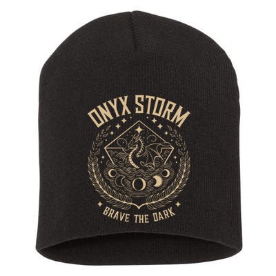 Onyx Storm Brave The Dark Fourth Wingg Basgiath War Collegee Short Acrylic Beanie