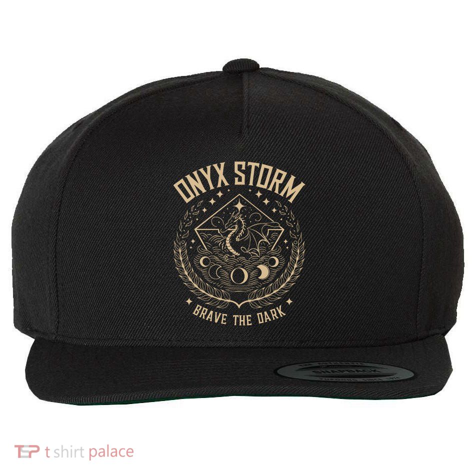 Onyx Storm Brave The Dark Fourth Wingg Basgiath War Collegee Wool Snapback Cap