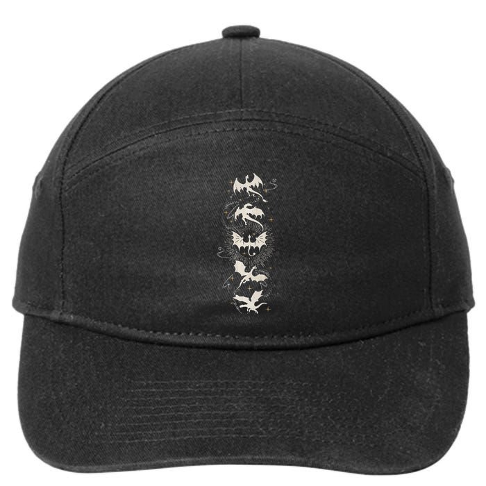Onyx Storm Brave The Dark Fourth Wingg Basgiath War Collegee 7-Panel Snapback Hat