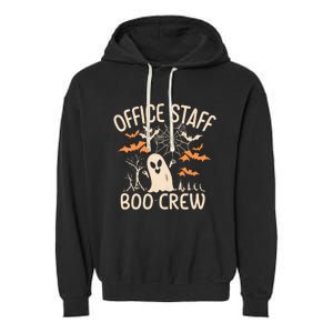 Office Staff Boo Crew Funny Halloween Garment-Dyed Fleece Hoodie