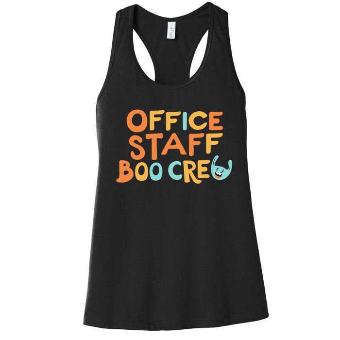 Office Staff Boo Crew Halloween Women's Racerback Tank