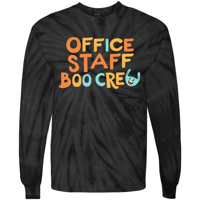 Office Staff Boo Crew Halloween Tie-Dye Long Sleeve Shirt