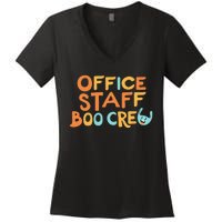 Office Staff Boo Crew Halloween Women's V-Neck T-Shirt