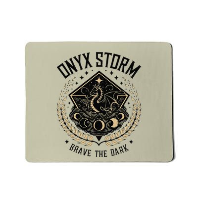 Onyx Storm Brave The Dark Fourth Wingg Basgiath War Collegee Mousepad