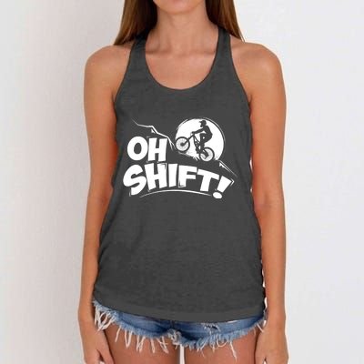 Oh Shift! - Bicycle Gift for Bike Riders & Cyclists Women's Knotted Racerback Tank