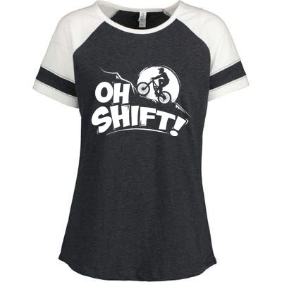 Oh Shift! - Bicycle Gift for Bike Riders & Cyclists Enza Ladies Jersey Colorblock Tee