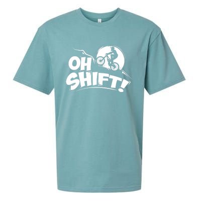 Oh Shift! - Bicycle Gift for Bike Riders & Cyclists Sueded Cloud Jersey T-Shirt