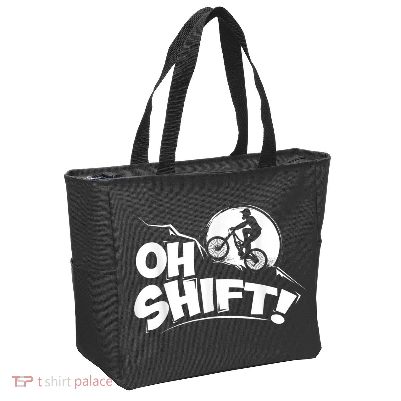 Oh Shift! Bicycle For Bike Riders & Cyclists Zip Tote Bag