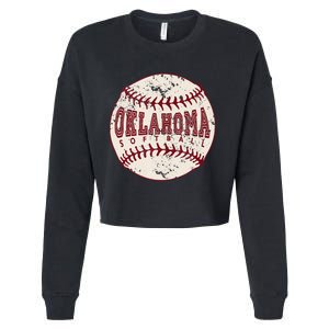 Oklahoma Softball Ball Cropped Pullover Crew