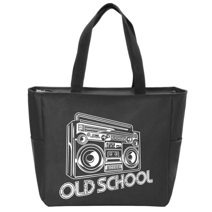 Old School Boombox 80s Rap Zip Tote Bag