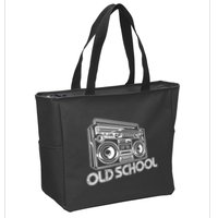 Old School Boombox 80s Rap Zip Tote Bag