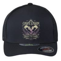 Onyx Storm Brave The Dark Fourth Wingg Basgiath War Collegee Flexfit Unipanel Trucker Cap