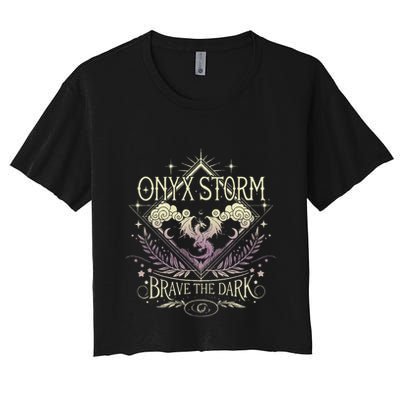 Onyx Storm Brave The Dark Fourth Wingg Basgiath War Collegee Crop Top