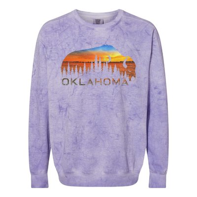 Oklahoma Sunset Buffalo Colorblast Crewneck Sweatshirt