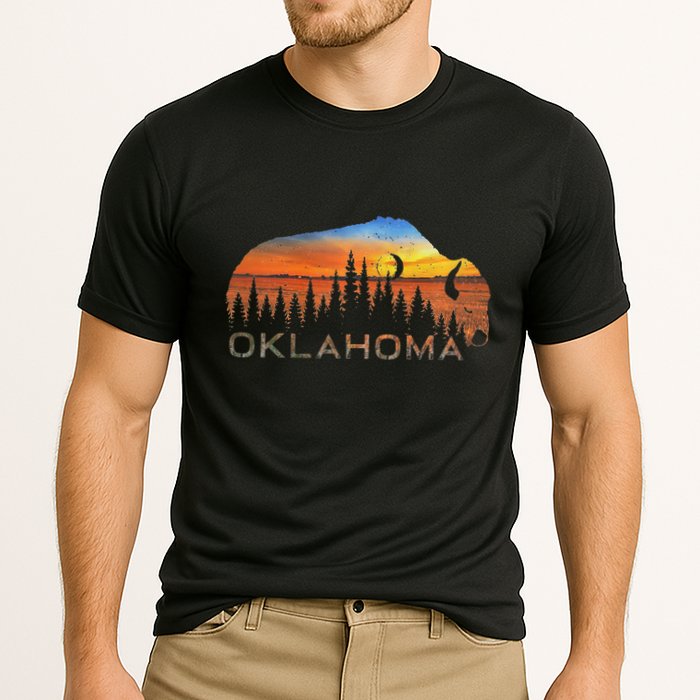 Oklahoma Sunset Buffalo Cooling Performance Crew T-Shirt