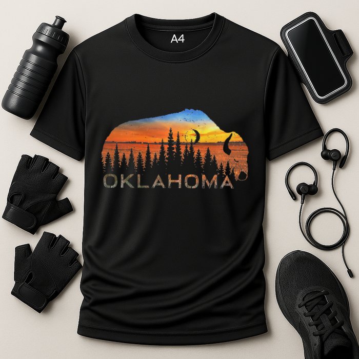 Oklahoma Sunset Buffalo Cooling Performance Crew T-Shirt