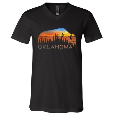 Oklahoma Sunset Buffalo V-Neck T-Shirt