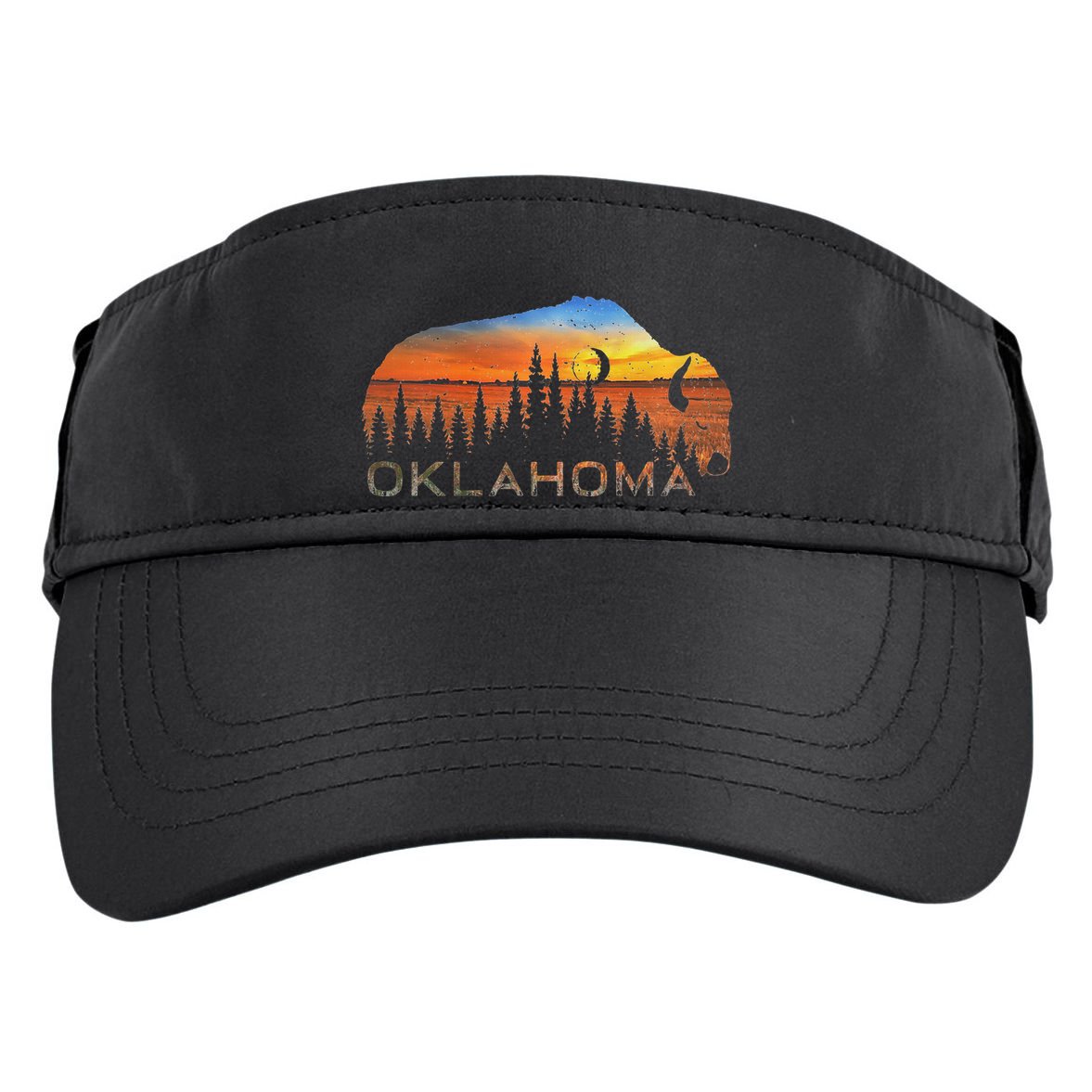 Oklahoma Sunset Buffalo Adult Drive Performance Visor