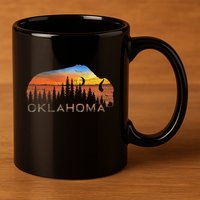 Oklahoma Sunset Buffalo 11oz C Handle Ceramic Mug