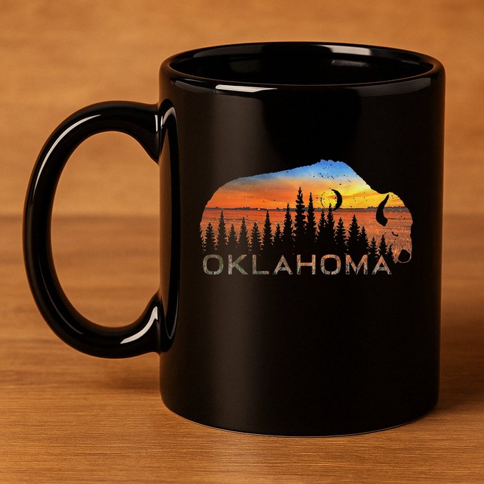 Oklahoma Sunset Buffalo 11oz C Handle Ceramic Mug