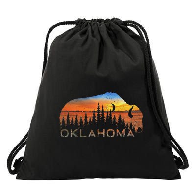 Oklahoma Sunset Buffalo Drawstring Bag