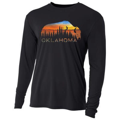 Oklahoma Sunset Buffalo Cooling Performance Long Sleeve Crew