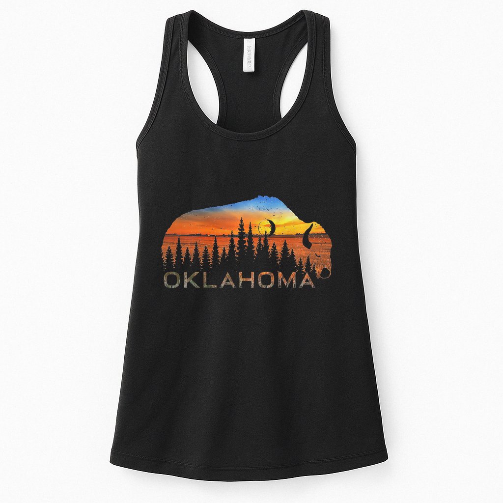 Oklahoma Sunset Buffalo Womens Tank Top