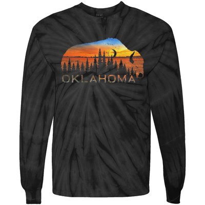 Oklahoma Sunset Buffalo Tie-Dye Long Sleeve Shirt