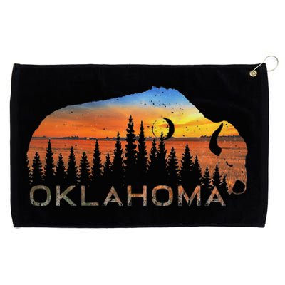 Oklahoma Sunset Buffalo Grommeted Golf Towel