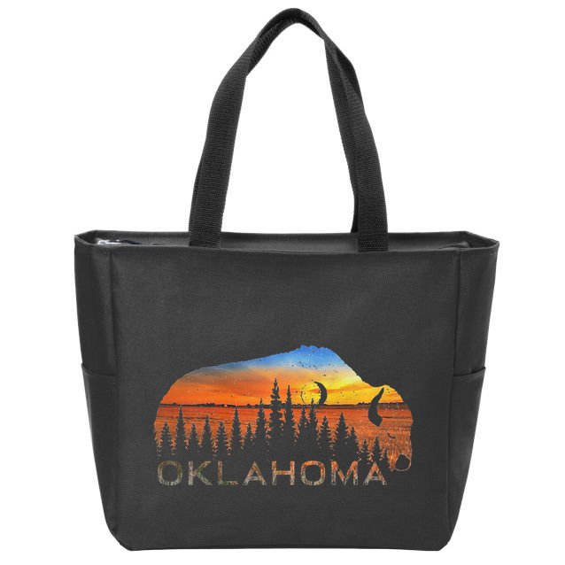 Oklahoma Sunset Buffalo Zip Tote Bag