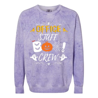 Office Staff Boo Crew Funny Halloween Matching Costume Colorblast Crewneck Sweatshirt