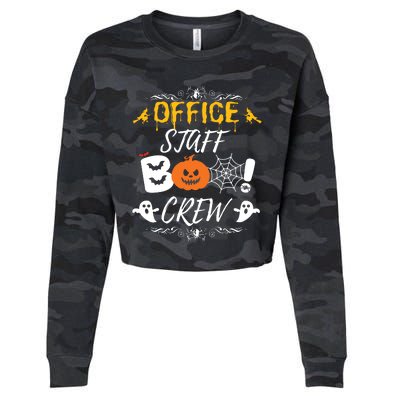 Office Staff Boo Crew Funny Halloween Matching Costume Cropped Pullover Crew