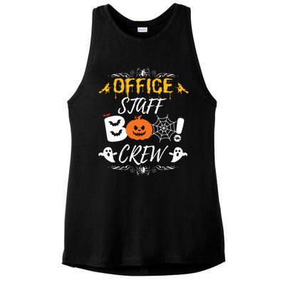 Office Staff Boo Crew Funny Halloween Matching Costume Ladies PosiCharge Tri-Blend Wicking Tank