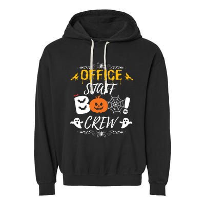 Office Staff Boo Crew Funny Halloween Matching Costume Garment-Dyed Fleece Hoodie