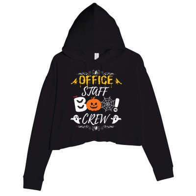 Office Staff Boo Crew Funny Halloween Matching Costume Crop Fleece Hoodie