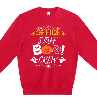 Office Staff Boo Crew Funny Halloween Matching Costume Premium Crewneck Sweatshirt