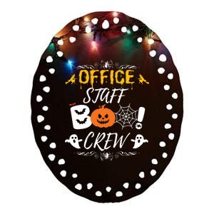 Office Staff Boo Crew Funny Halloween Matching Costume Ceramic Oval Ornament