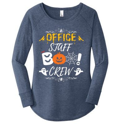 Office Staff Boo Crew Funny Halloween Matching Costume Women's Perfect Tri Tunic Long Sleeve Shirt