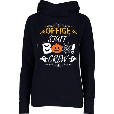 Office Staff Boo Crew Funny Halloween Matching Costume Womens Funnel Neck Pullover Hood