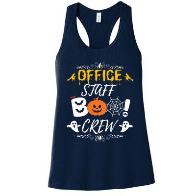 Office Staff Boo Crew Funny Halloween Matching Costume Women's Racerback Tank